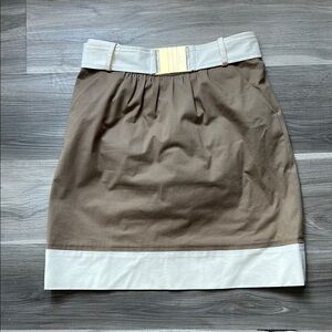 Vintage Milly NY Elegant Brown and Cream Cotton Poplin Women's Skirt